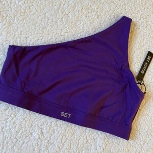 SET Active Purple One-Shoulder Sports Bra